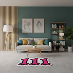 111 Angel Number Pembe Numeroloji Halısı | Yeni Başlangıçlar Temalı Dekoratif Paspas