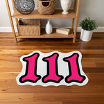 111 Angel Number Pembe Numeroloji Halısı | Yeni Başlangıçlar Temalı Dekoratif Paspas