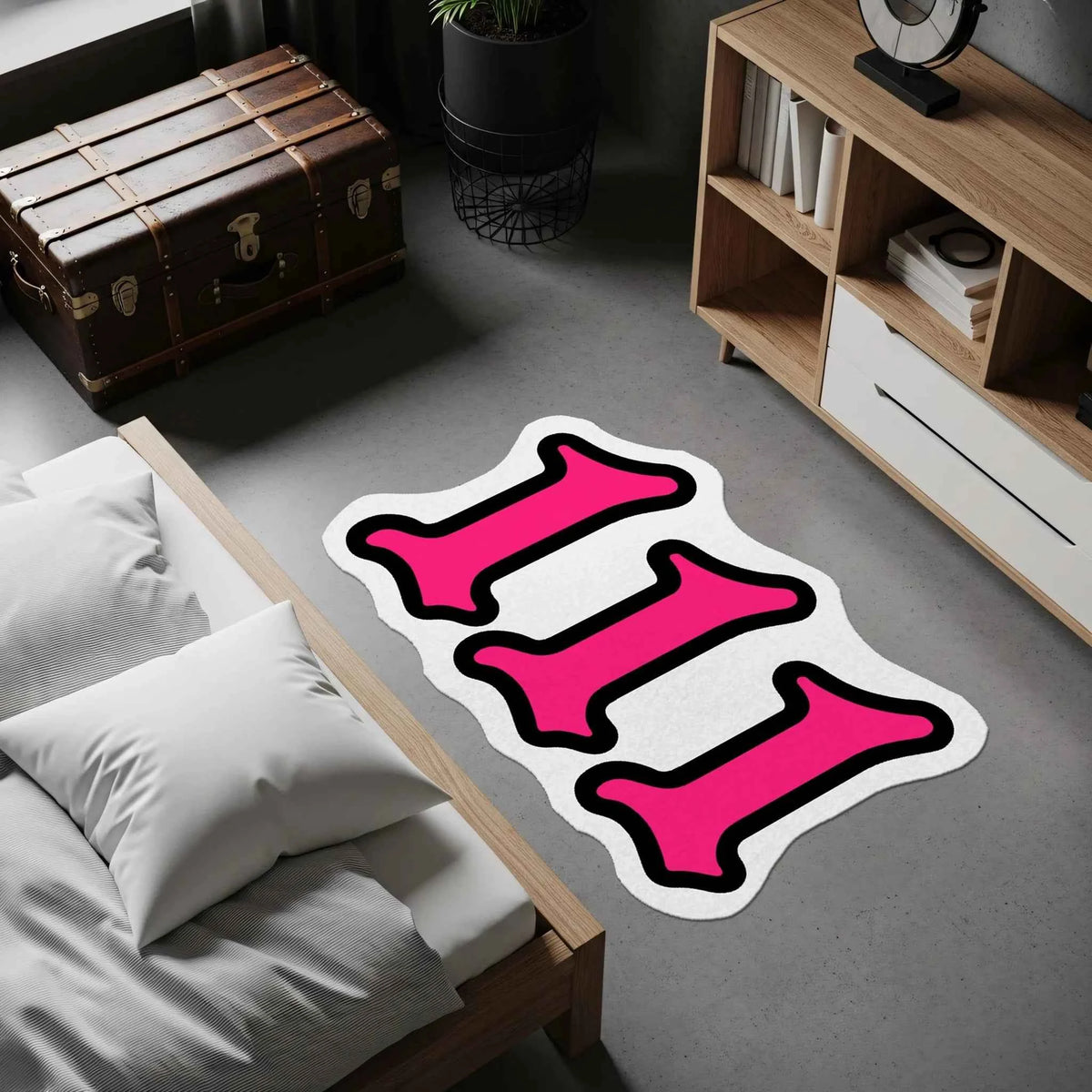 111 Angel Number Pembe Numeroloji Halısı | Yeni Başlangıçlar Temalı Dekoratif Paspas