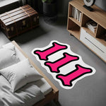 111 Angel Number Pembe Numeroloji Halısı | Yeni Başlangıçlar Temalı Dekoratif Paspas
