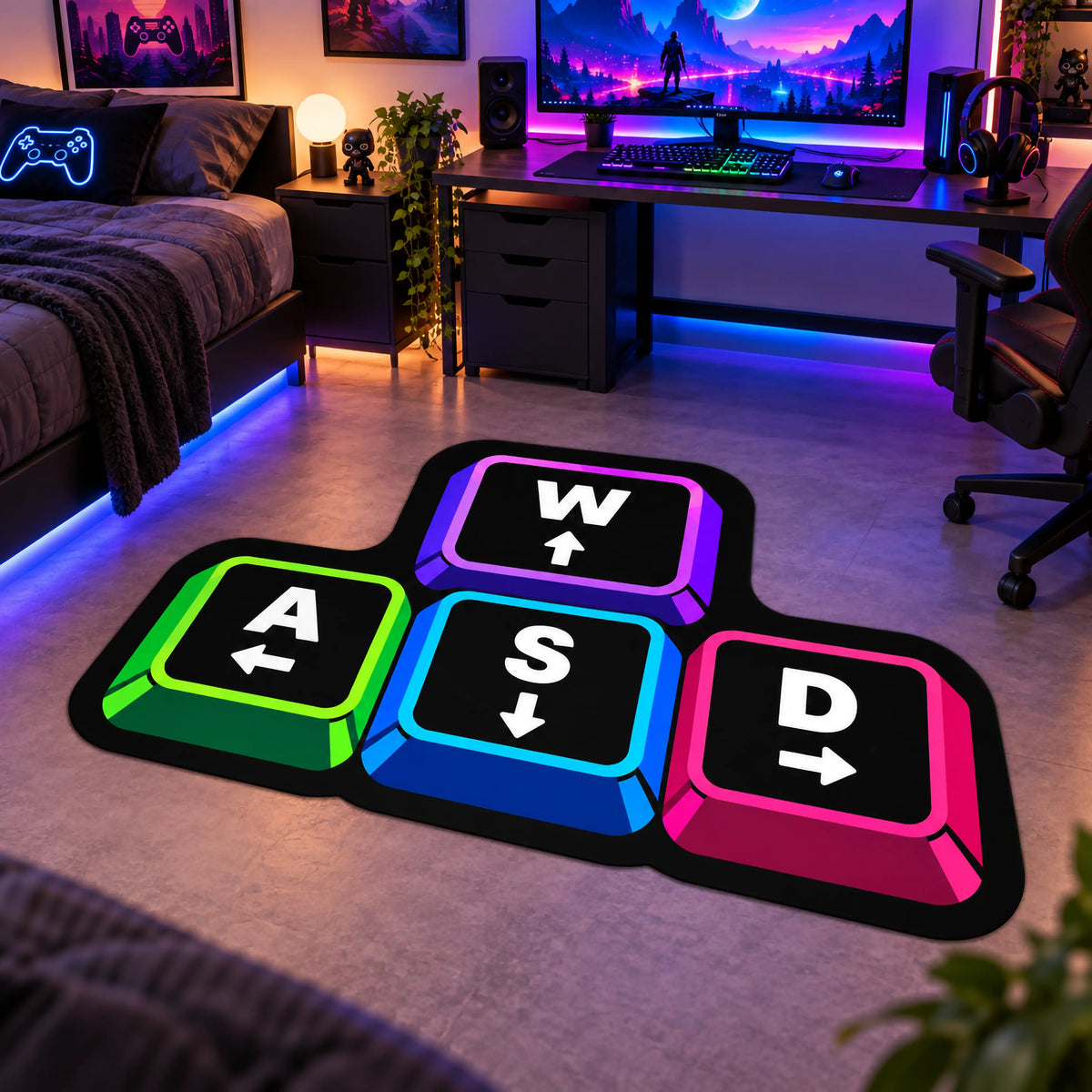 wasd-klavye-tuslu-gamer-halisi-neon-renkli-oyuncu-odasi