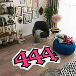 444 Angel Number Pembe Numeroloji Halısı | Korunma ve Güven Temalı Dekoratif Paspas