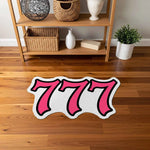 777 Angel Number Pembe Numeroloji Halısı | Şans ve Mucize Temalı Dekoratif Paspas