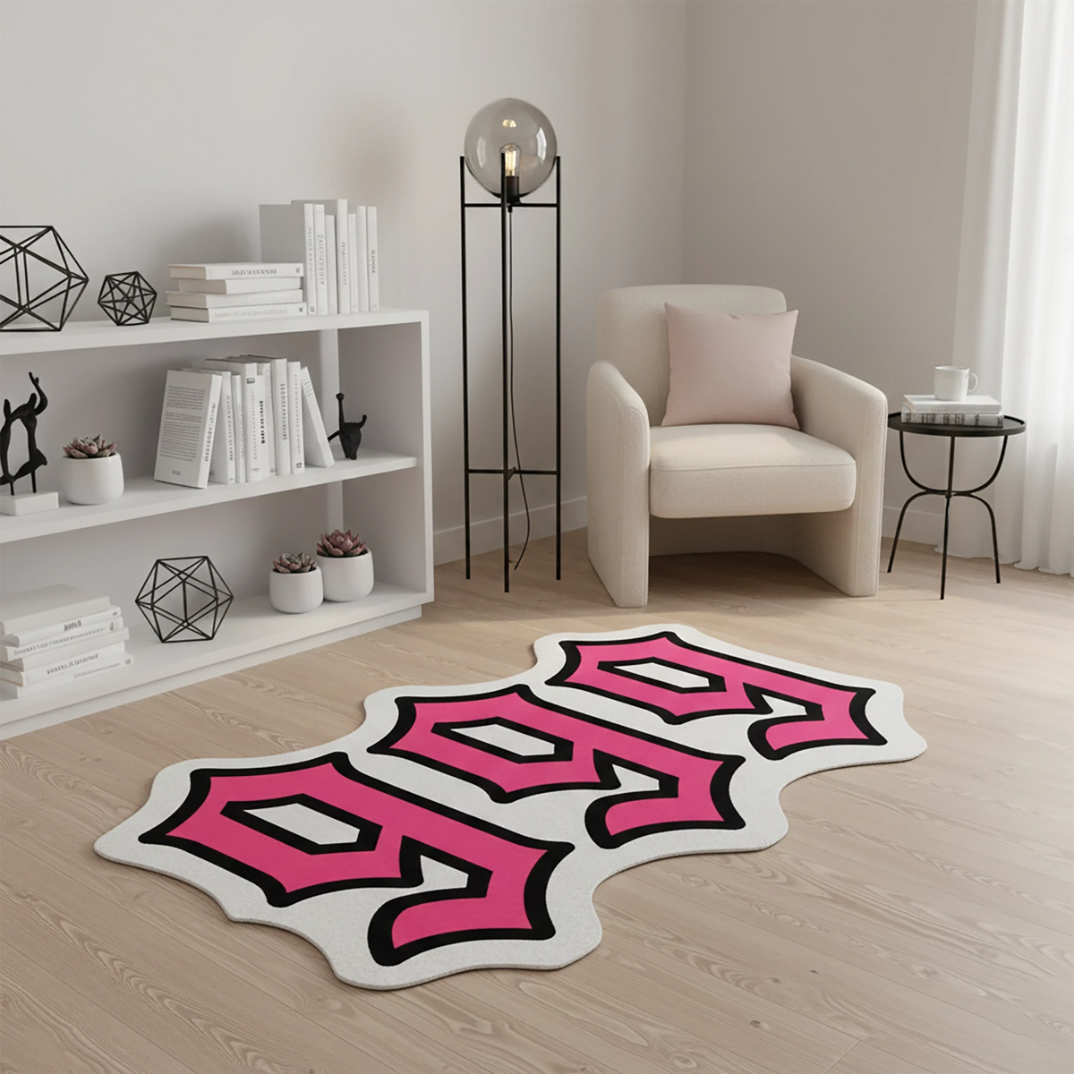 999 Angel Number Pembe Numeroloji Halısı | Melek Sayısı Temalı Dekoratif Paspas