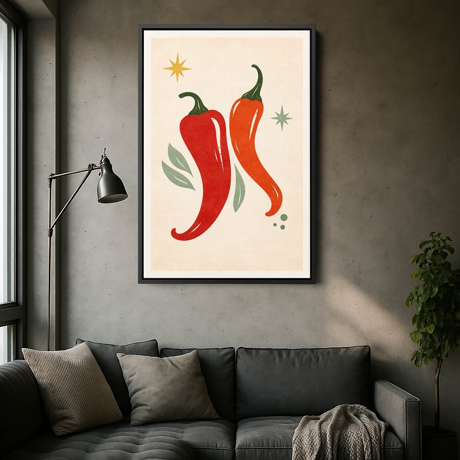 Acı Biber Minimalist Kanvas Tablo