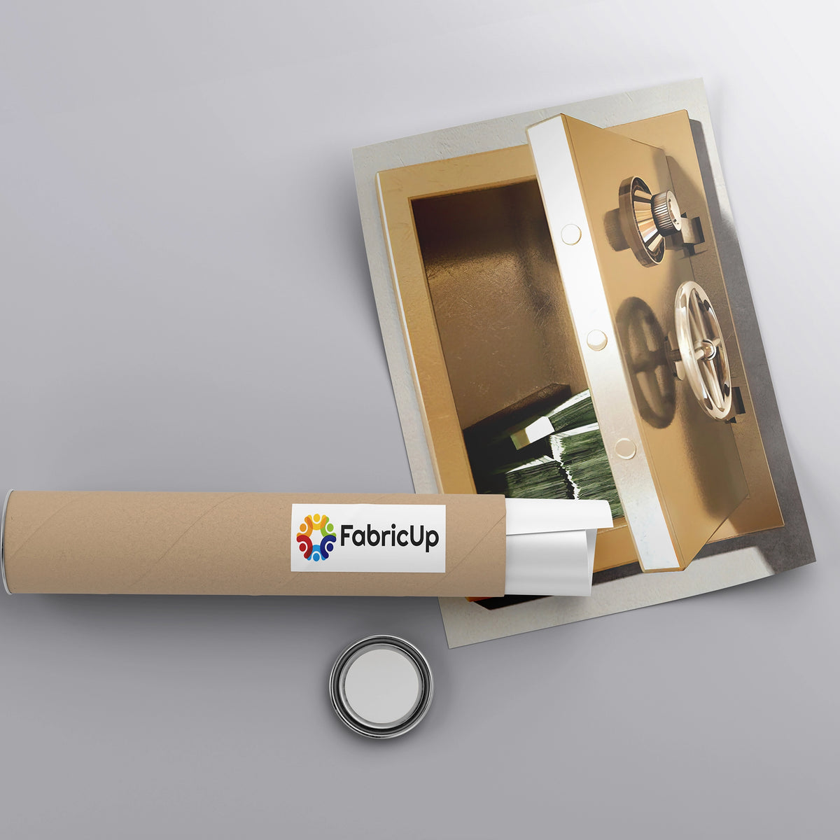 Poster tarzında tasarlanan kasa ve para temalı kanvas tablo, finansal güç ve zenginlik sembollerini modern grafik estetikle birleştirir. Minimal arka plan ve net çizgiler yüksek kaliteli baskıyla canlı görünür, ofis ve çalışma köşeleri için dikkat çekici bir dekorasyon sunar, FabricUp koleksiyonu.