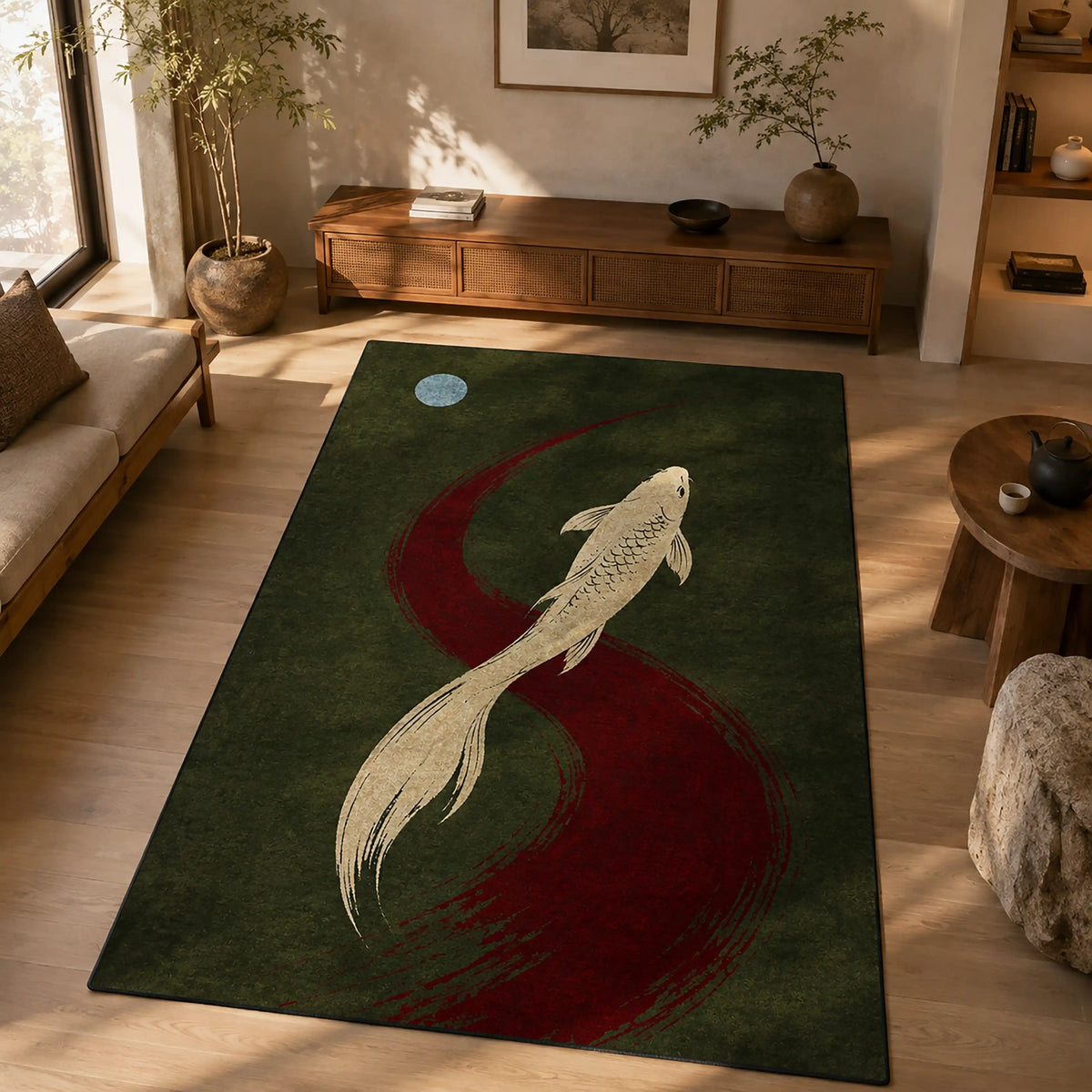 altin-koi-baligi-desenli-hali-japon-sumi-e-ukiyo-e-estetigi