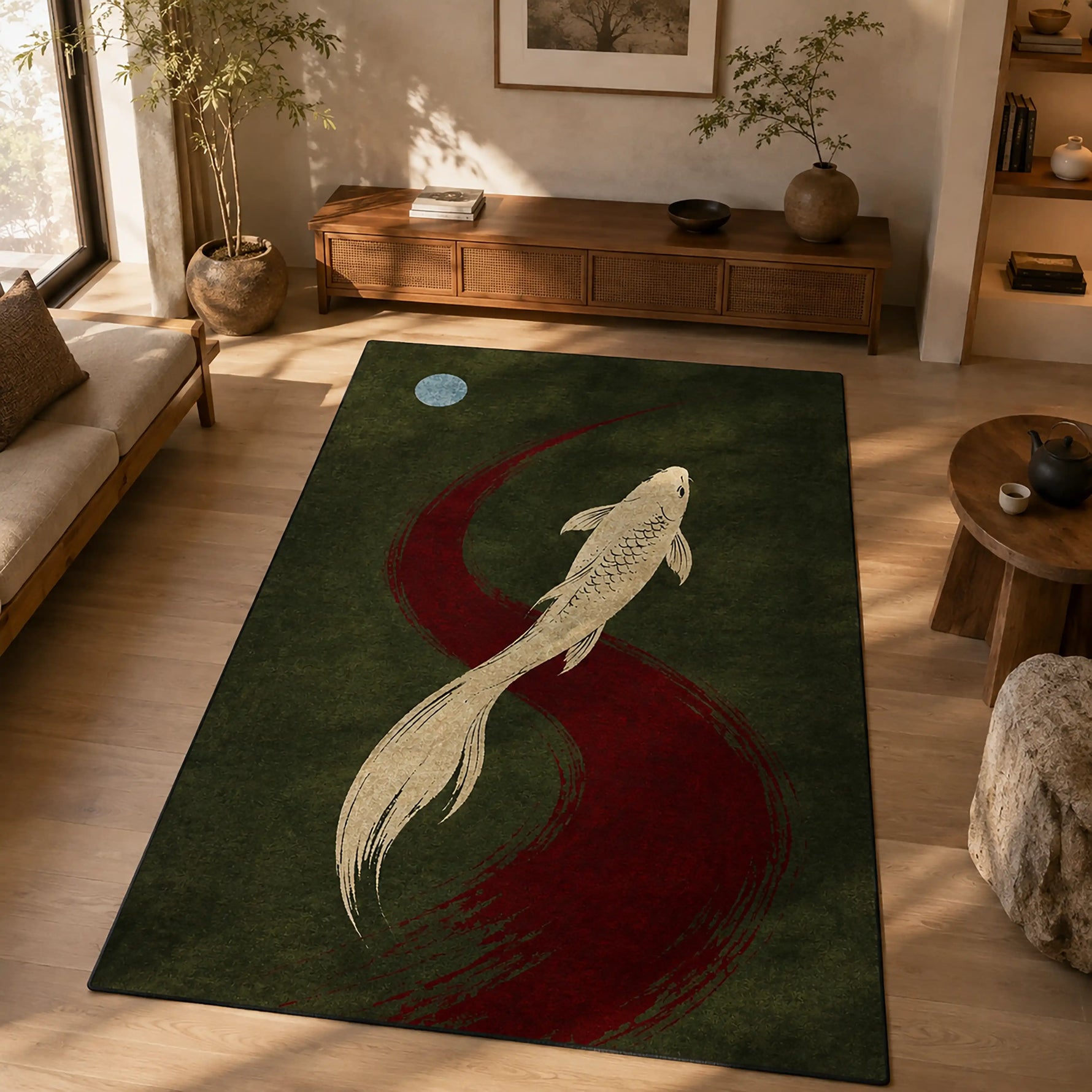 altin-koi-baligi-desenli-hali-japon-sumi-e-ukiyo-e-estetigi
