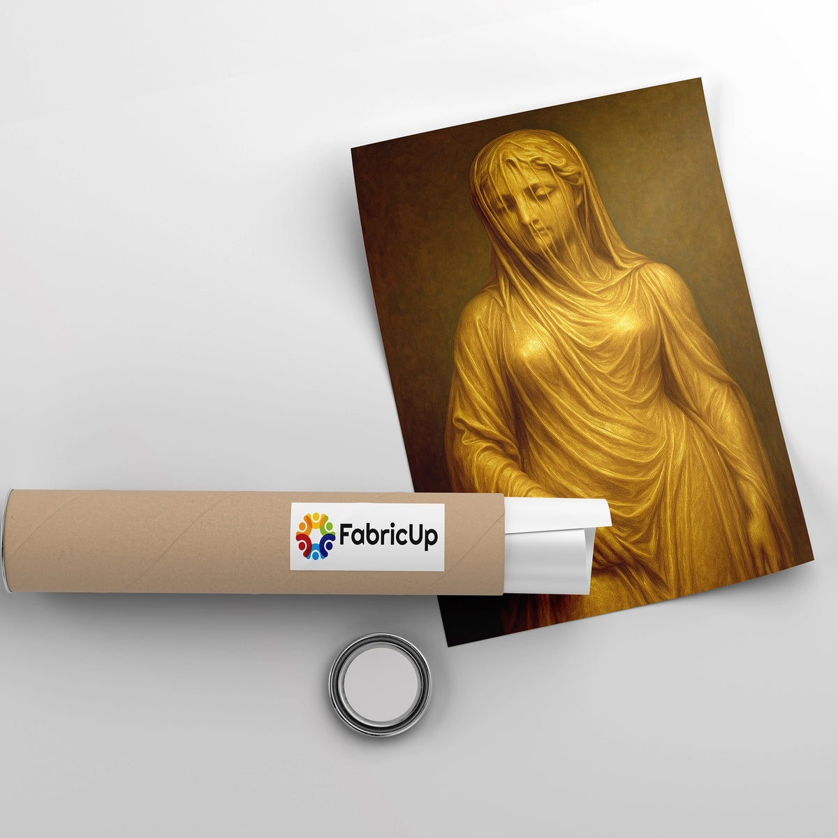 Poster estetiğinde tasarlanan altın renkli klasik heykel figürü kanvas tablo, müze tarzı sanat anlayışını modern duvar dekorasyonuyla buluşturur. Güçlü ışık gölge geçişleri ve yüksek kaliteli baskı sayesinde ofis ve salonlarda dikkat çeken bir FabricUp koleksiyonu parçasıdır.