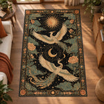 anka-kusu-mistik-gunes-desenli-hali-ay-yildiz-motifli-modern-salon

