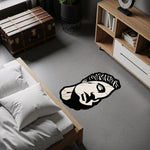 Mermer heykel estetiğinde betimlenmiş yüz silüeti, dramatik ışık gölge etkisi ve siyah beyaz pop art stiliyle hazırlanan bu halı, klasik portre sanatı, modern illüstrasyon ve güçlü figür temasıyla dikkat çeken sanatsal bir kompozisyondur.
