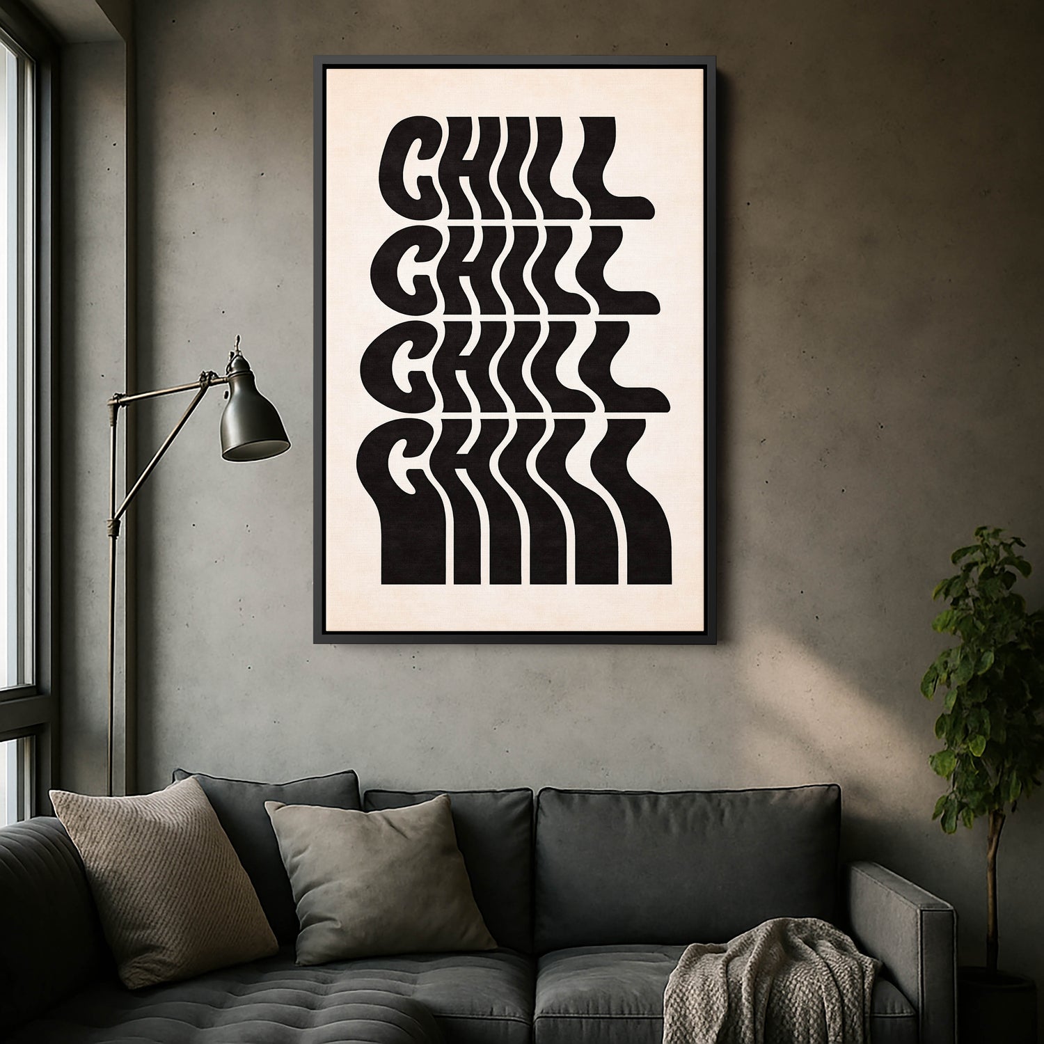 Chill Groovy Tipografi ile Şık Groovy Kanvas Tablo
