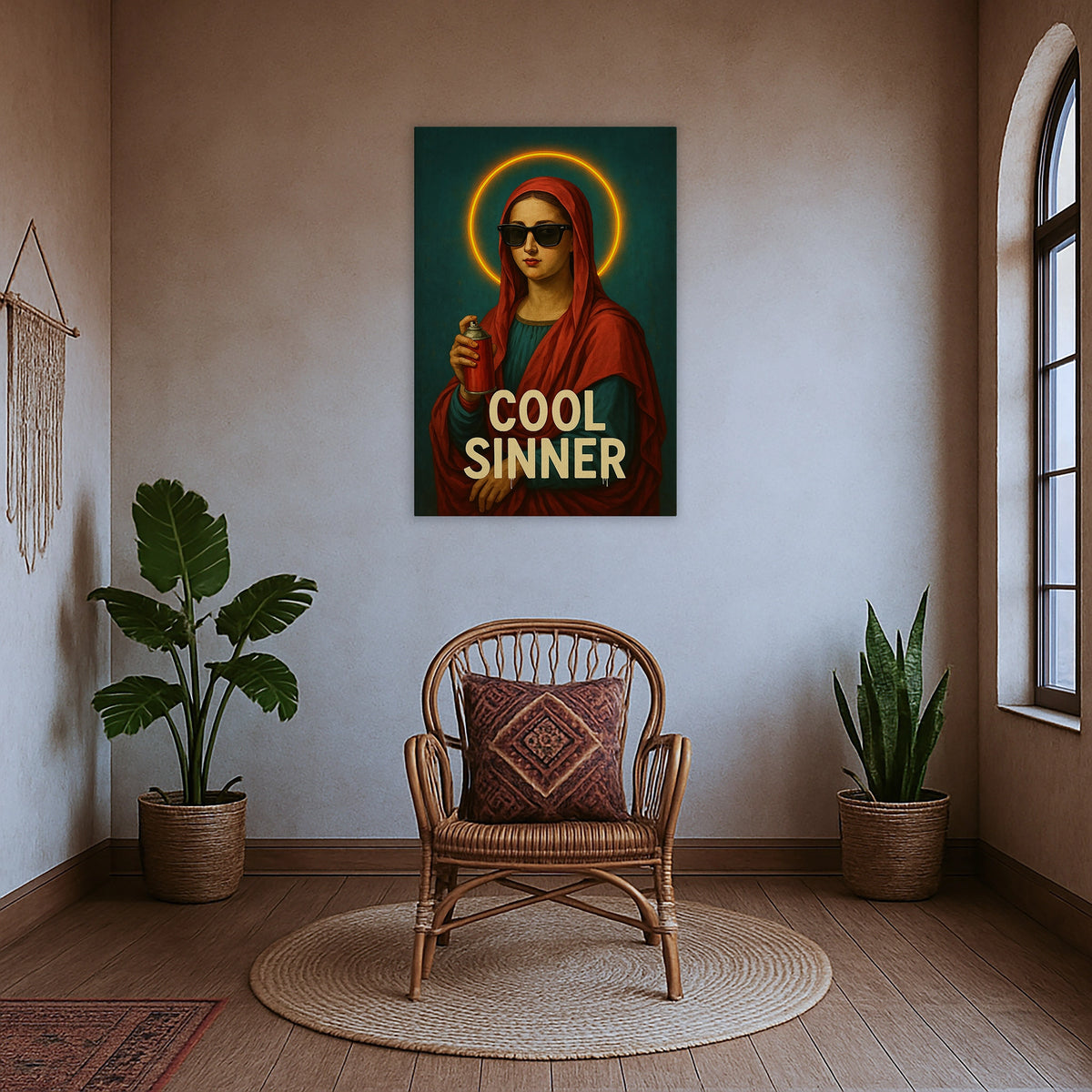 Çerçevesiz modern kanvas tablo, klasik sanat estetiği ve pop art dokunuşları birleştiren özgün figür tasarımıyla karakterli bir duvar dekoru modelidir. FabricUp dijital baskı ile üretilen yüksek çözünürlüklü yüzey, dayanıklı, net ve şık görünüm sunarak mekâna modern bir atmosfer katar.