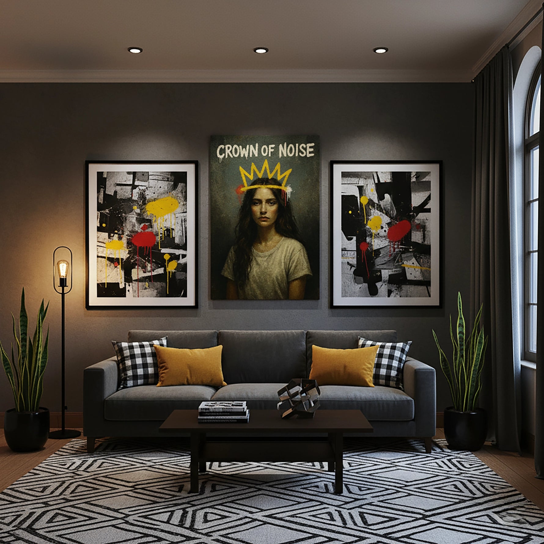 Çerçevesiz kanvas tablo, güçlü kadın portresi ve el çizimi taç grafiti detayıyla tasarlanmış modern street art duvar dekoru sunar. Yüksek çözünürlüklü baskı kalitesi sağlayan FabricUp dijital baskı, estetik, premium ve çağdaş dekorasyon için dikkat çekici bir sanat eseridir.