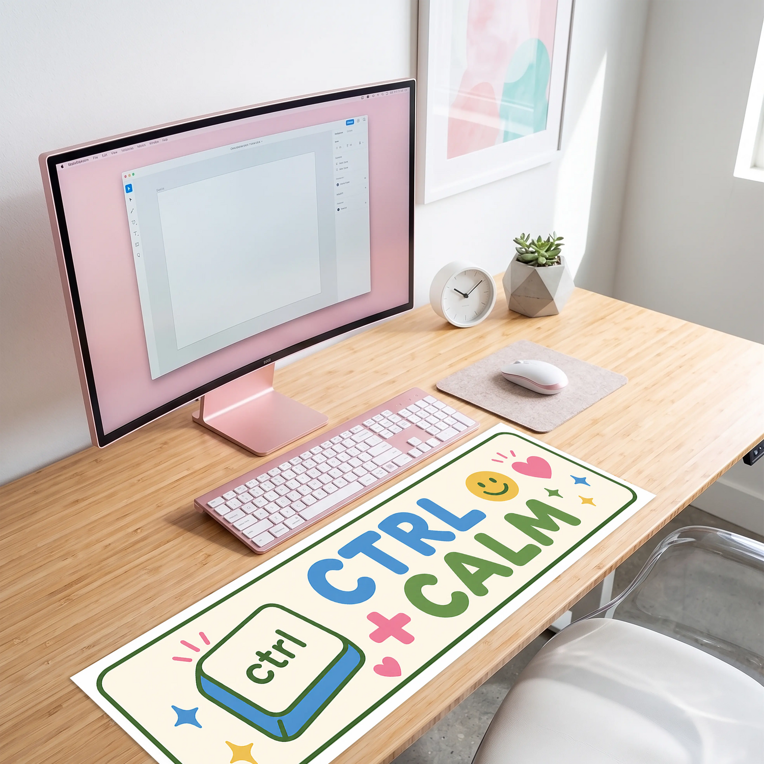 Ctrl + Calm Klavye Dekoru - Yaratıcı Klavye Önü Dekorasyonu