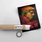 Poster tarzı kanvas baskı, neon renk geçişleri ve klasik sanat estetiğini birleştiren enerjik pop art kompozisyonla modern duvar dekoru alternatifi sunar. Hafif yapısı ve yüksek çözünürlüklü FabricUp dijital baskı kalitesi sayesinde ofis, genç odası ve stüdyo alanlarında dekoratif kullanım sağlar.