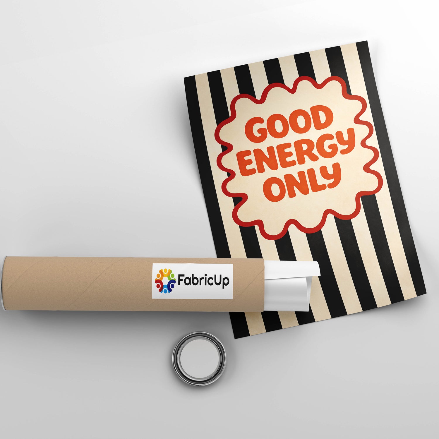 Good Energy Only Groovy Tipografi Kanvas Tablo - Enerjinizi Yükselten Dekorasyon