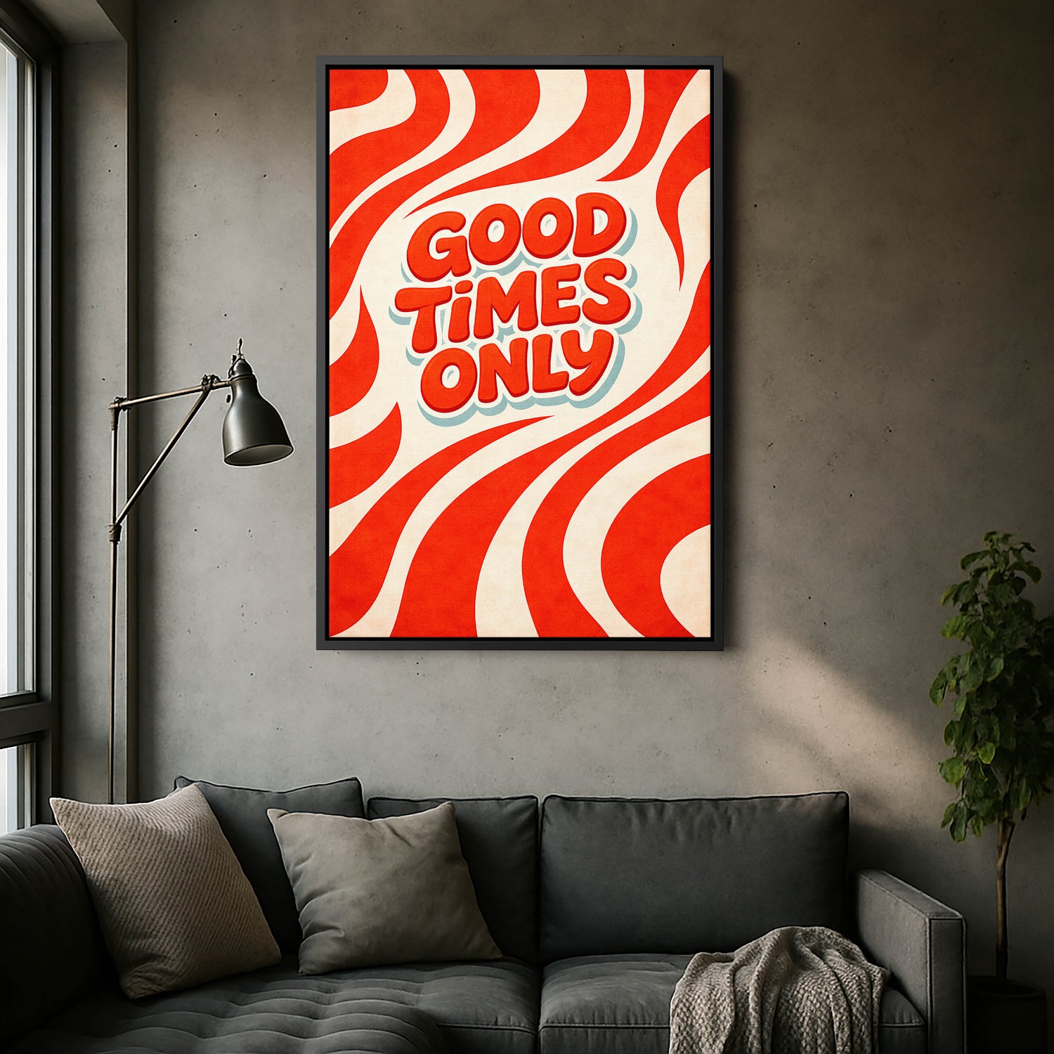 Good Times Only Groovy Tipografi Kanvas Tablo