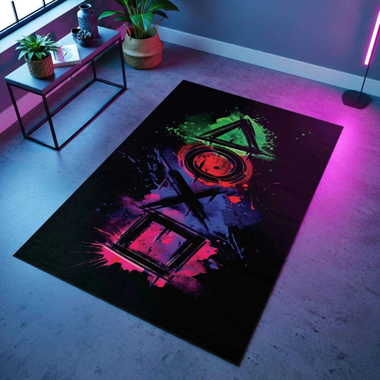 Oyun Konsolu Tuş Desenli Gamer Halısı