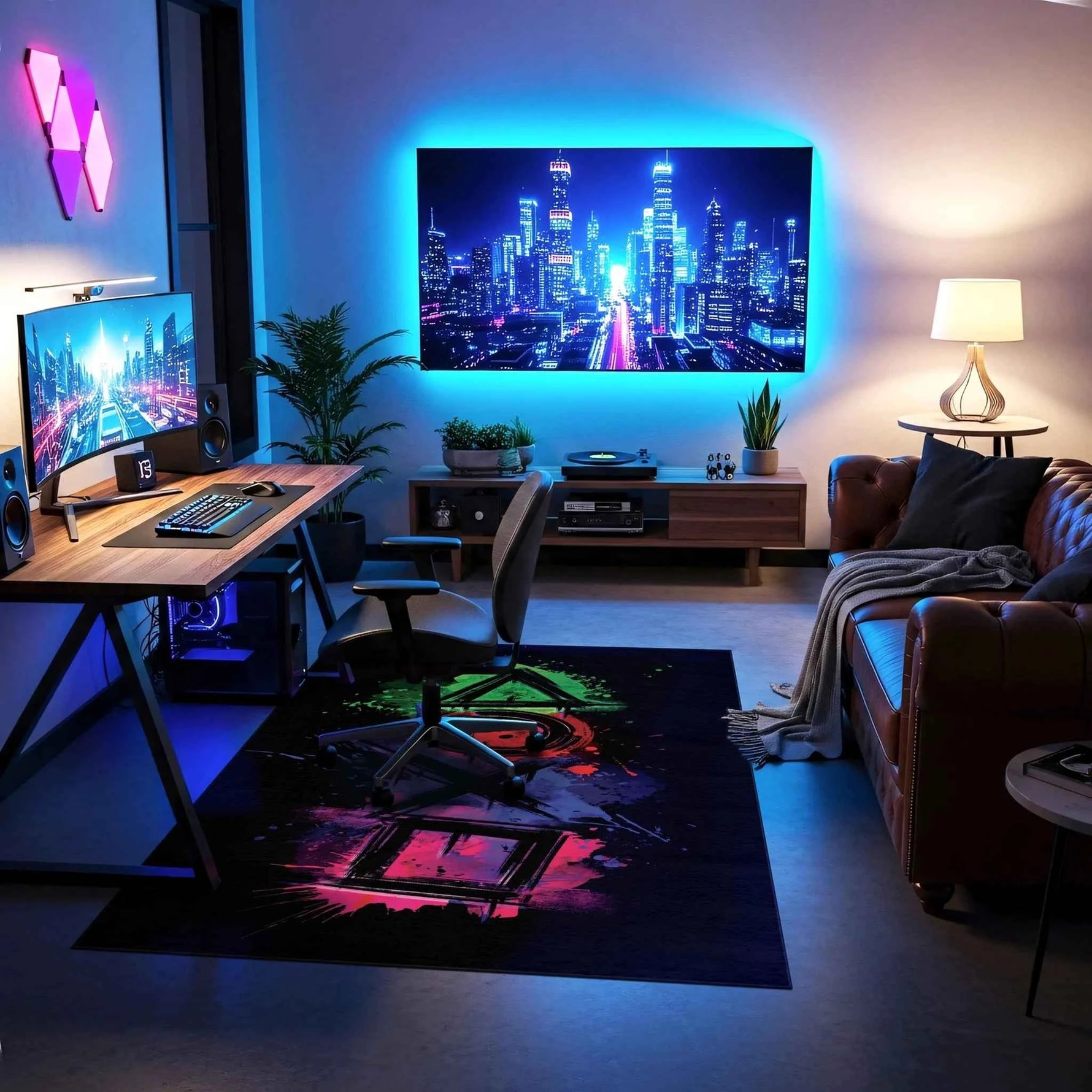 Oyun Konsolu Tuş Desenli Gamer Halısı