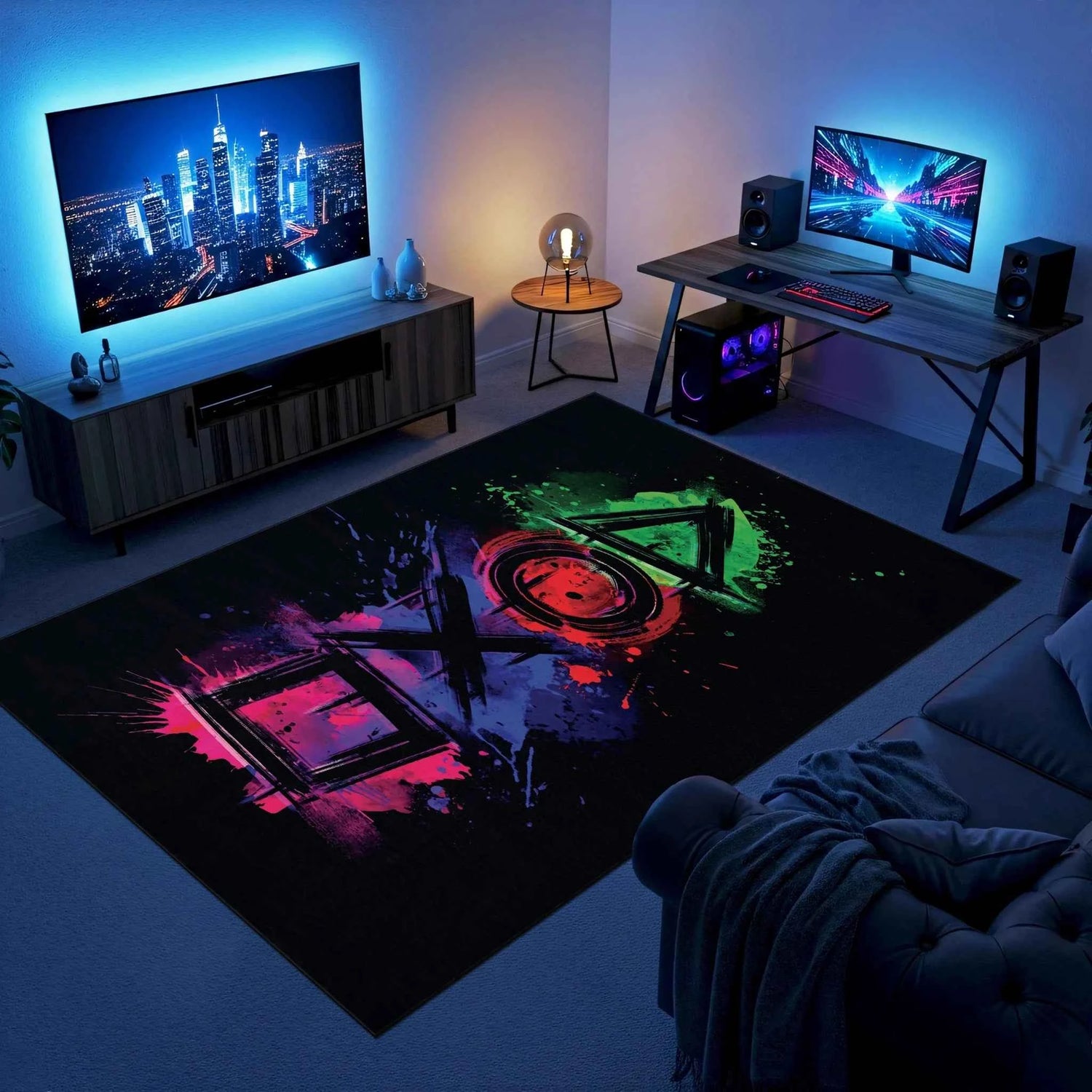Oyun Konsolu Tuş Desenli Gamer Halısı