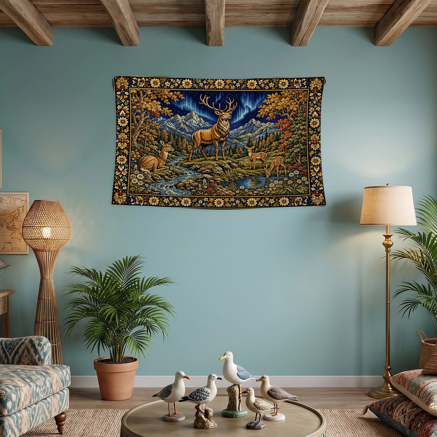 Güneş Ay Duvar Örtüsü - Neon Celestial Mistik Oda Kristal Dekor Boho Tasarım