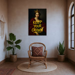 Çerçevesiz modern kanvas tablo, klasik sanat estetiği ve pop art dokunuşları birleştiren özgün figür tasarımıyla karakterli bir duvar dekoru modelidir. FabricUp dijital baskı ile üretilen yüksek çözünürlüklü yüzey, dayanıklı, net ve şık görünüm sunarak mekâna modern bir atmosfer katar.