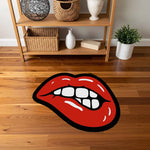 Kırmızı Dudak Tasarımlı Pop-Art Halı