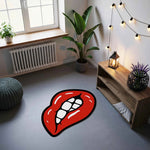 Kırmızı Dudak Tasarımlı Pop-Art Halı