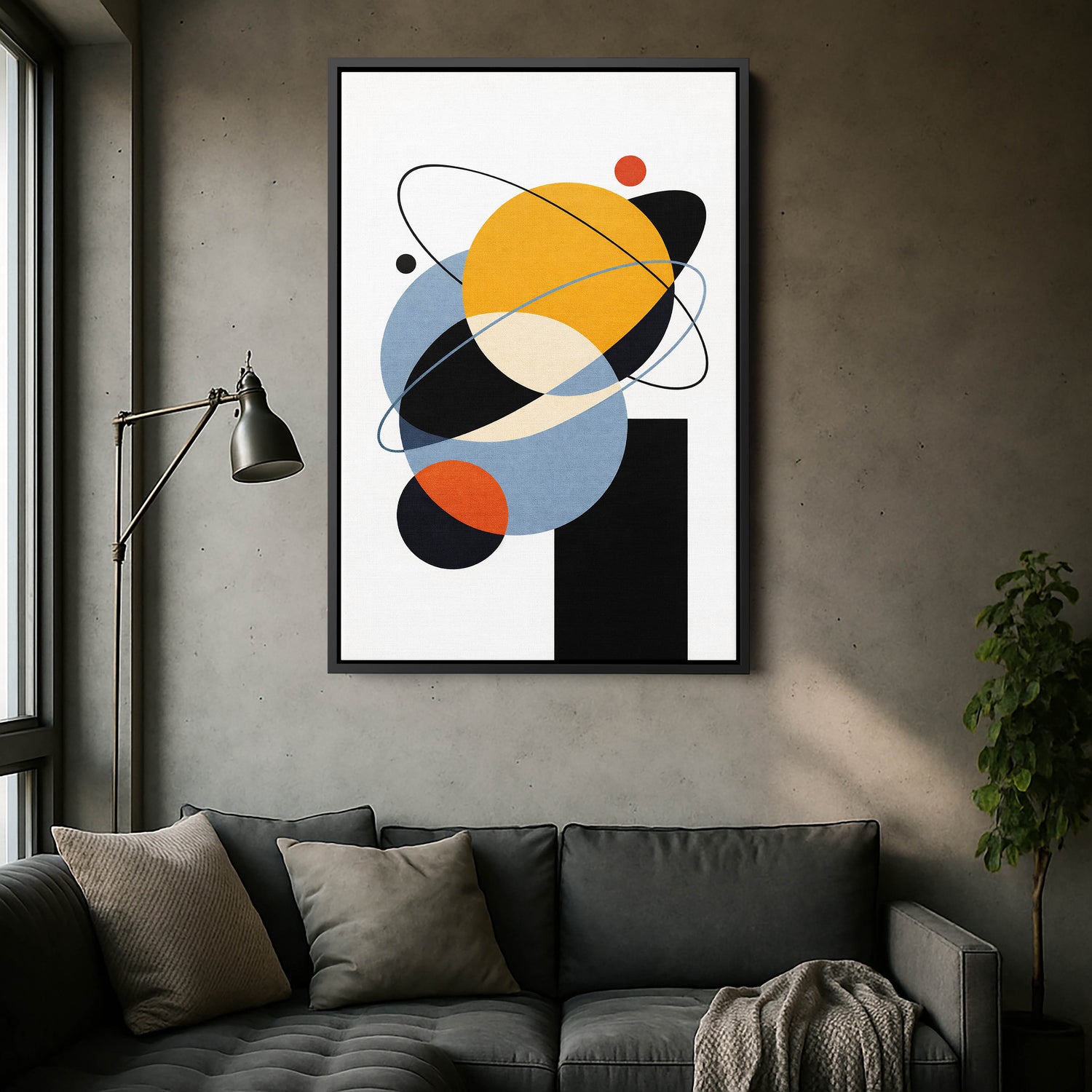 Kozmik Orbital Soyut Kanvas Tablo