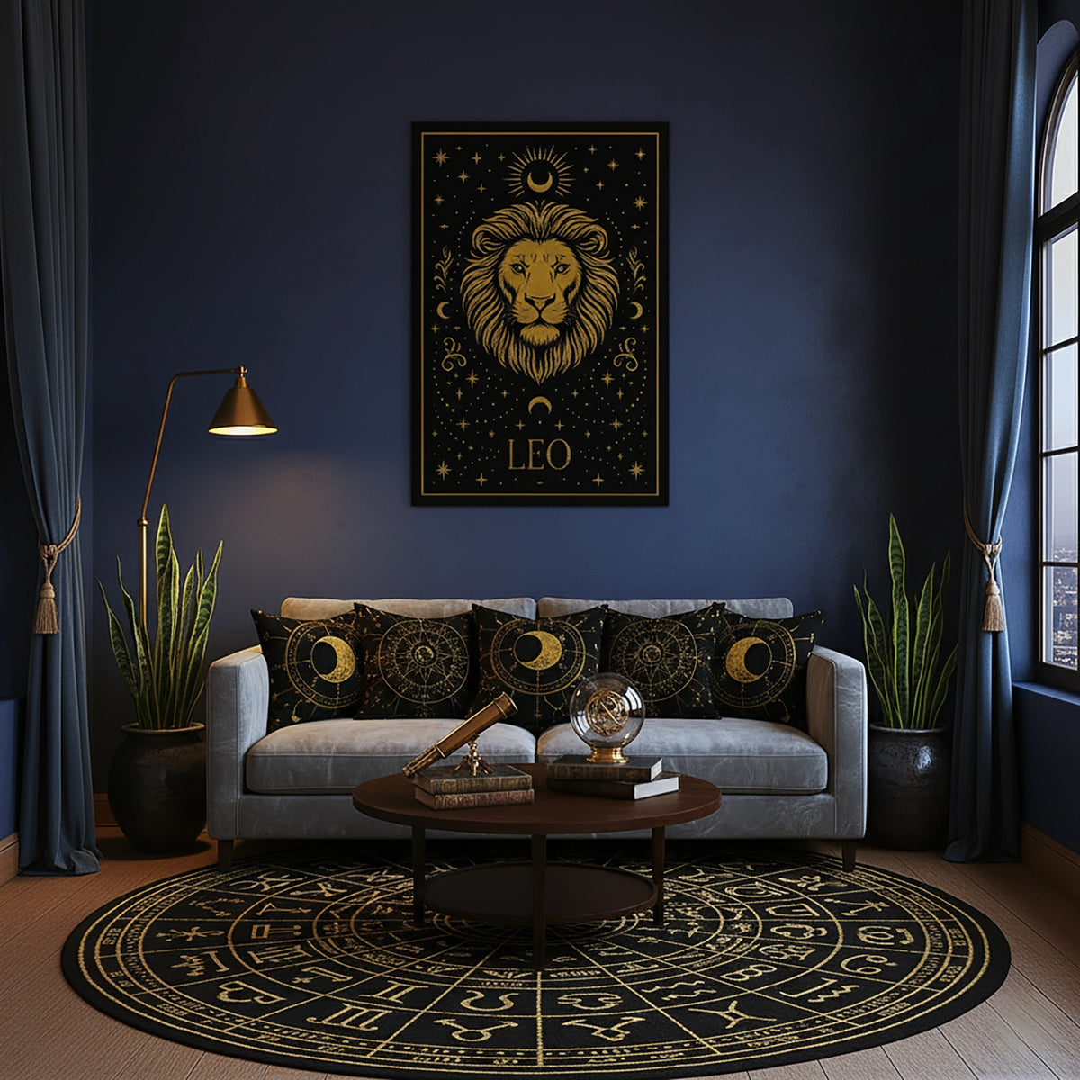 Kopyala
Çerçevesiz kanvas tablo olarak sunulan Leo temalı bu astroloji tasarımı, siyah zemin üzerinde altın aslan figürü, yıldızlar ve burç sembollü detaylarla güçlü ve lüks bir görünüm sağlar. Yüksek çözünürlüklü dijital baskısı sayesinde modern salon, ofis ve genç odaları için dikkat çekici dekoratif bir FabricUp duvar sanatıdır.