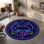  level-up-gaming-hali-neon-cyberpunk-gamepad-devre-motifli-yuvarlak-desenli