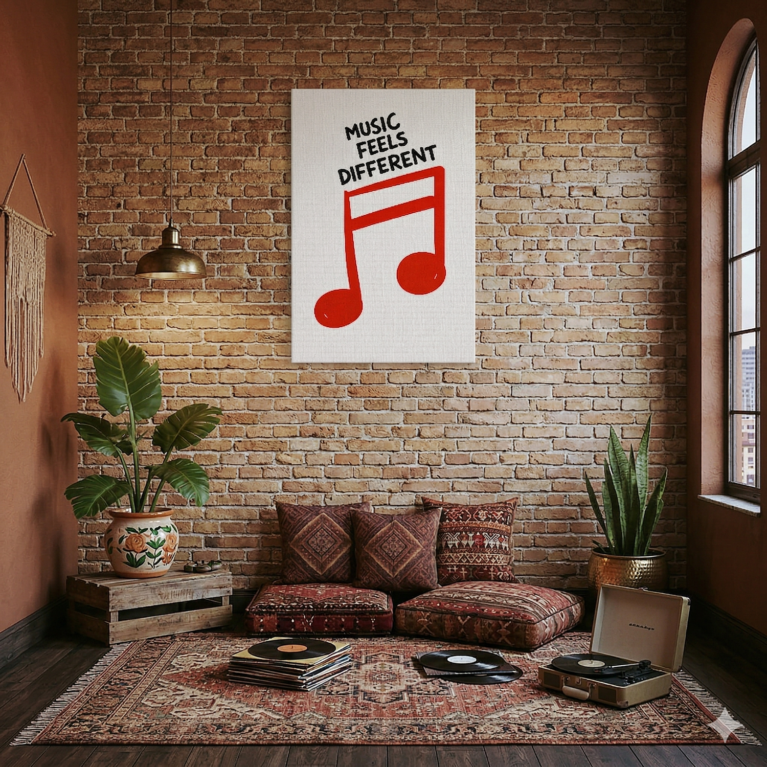 Music Feels Different Minimalist Kanvas Tablo