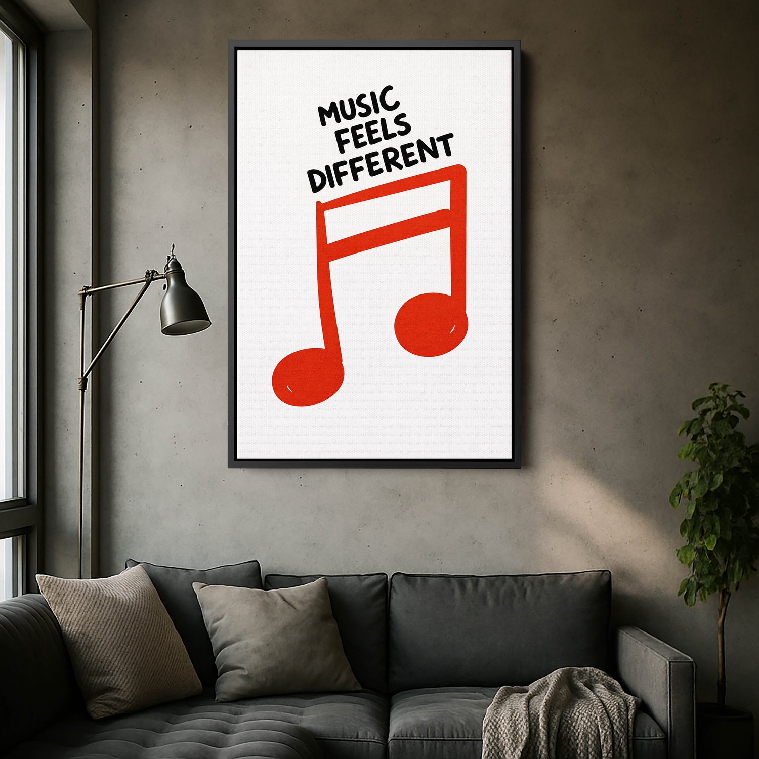 Music Feels Different Minimalist Kanvas Tablo