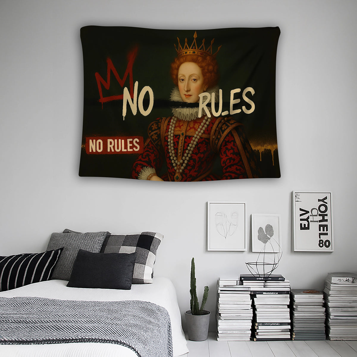 Tarihi portre sanatını modern tipografi ve neon ışık çizgileriyle yeniden yorumlayan FabricUp duvar örtüsü, loft ve genç odaları için güçlü bir odak noktası oluşturur. Yüksek kaliteli baskı teknolojisi sayesinde renkler doygun, görsel etkisi uzun süre canlı kalır.