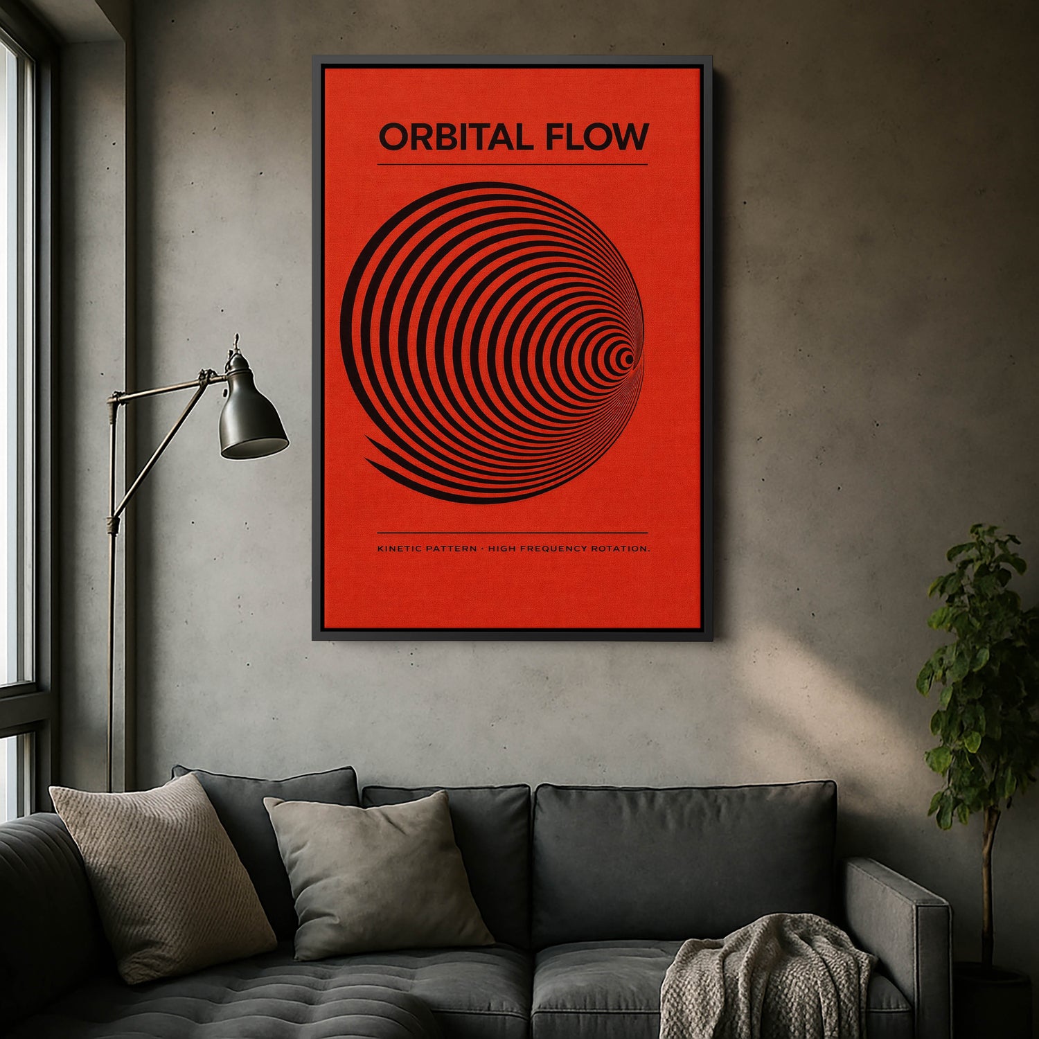 Orbital Flow Geometrik Soyut Kanvas Tablo | Kinetik Spiral Duvar Sanatı ile Evinizi Şekillendirin
