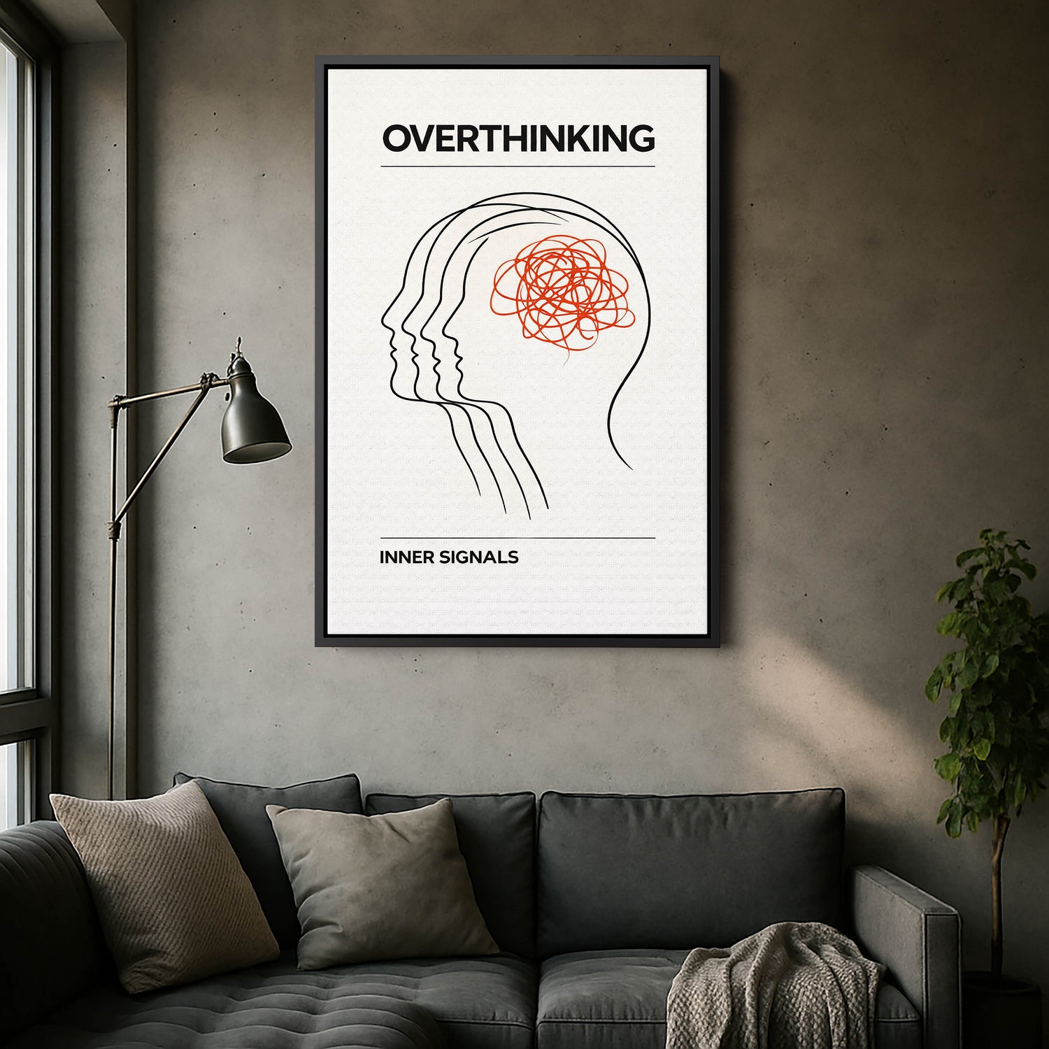 Overthinking Minimalist Soyut Kanvas Tablo