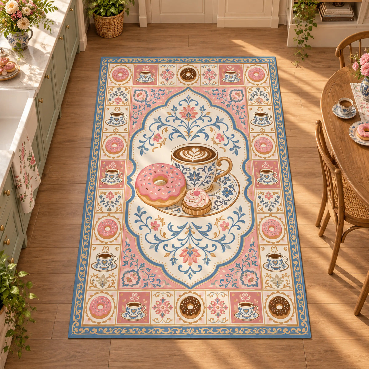 pembe-donut-kahve-desenli-mutfak-halisi-vintage-pastel