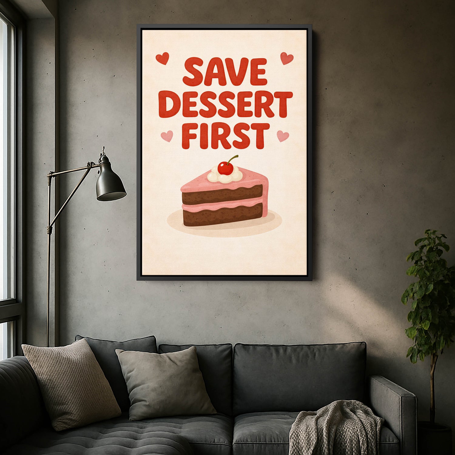 Save Dessert First Mutfak Kanvas Tablo - Modern ve Şık Tasarım