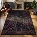 siyah-panter-hali-gotik-barok-koyu-mor-gul-dark-floral-desenli
