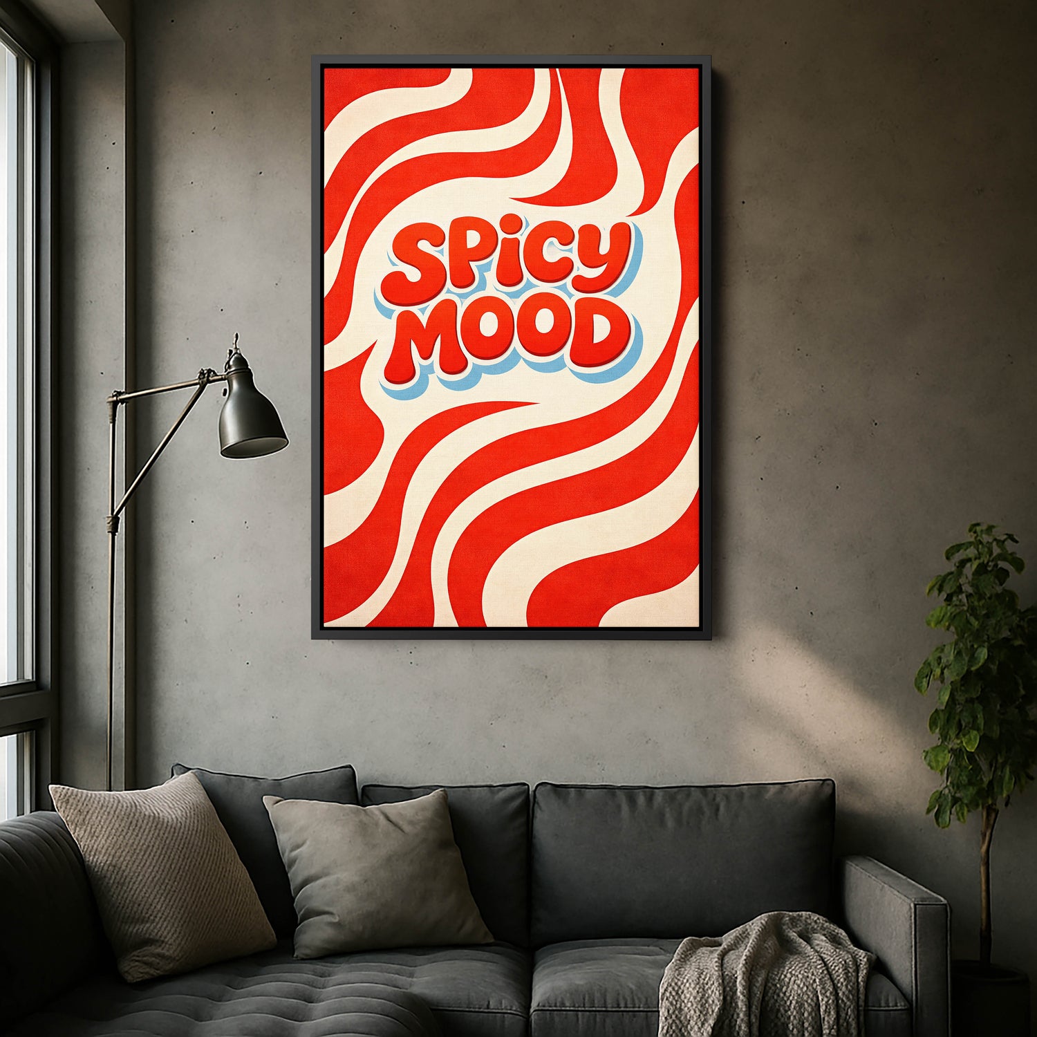 Spicy Mood Kanvas Tablo - Groovy Tipografi ile Ev Dekorasyonunuzu Renklendirin