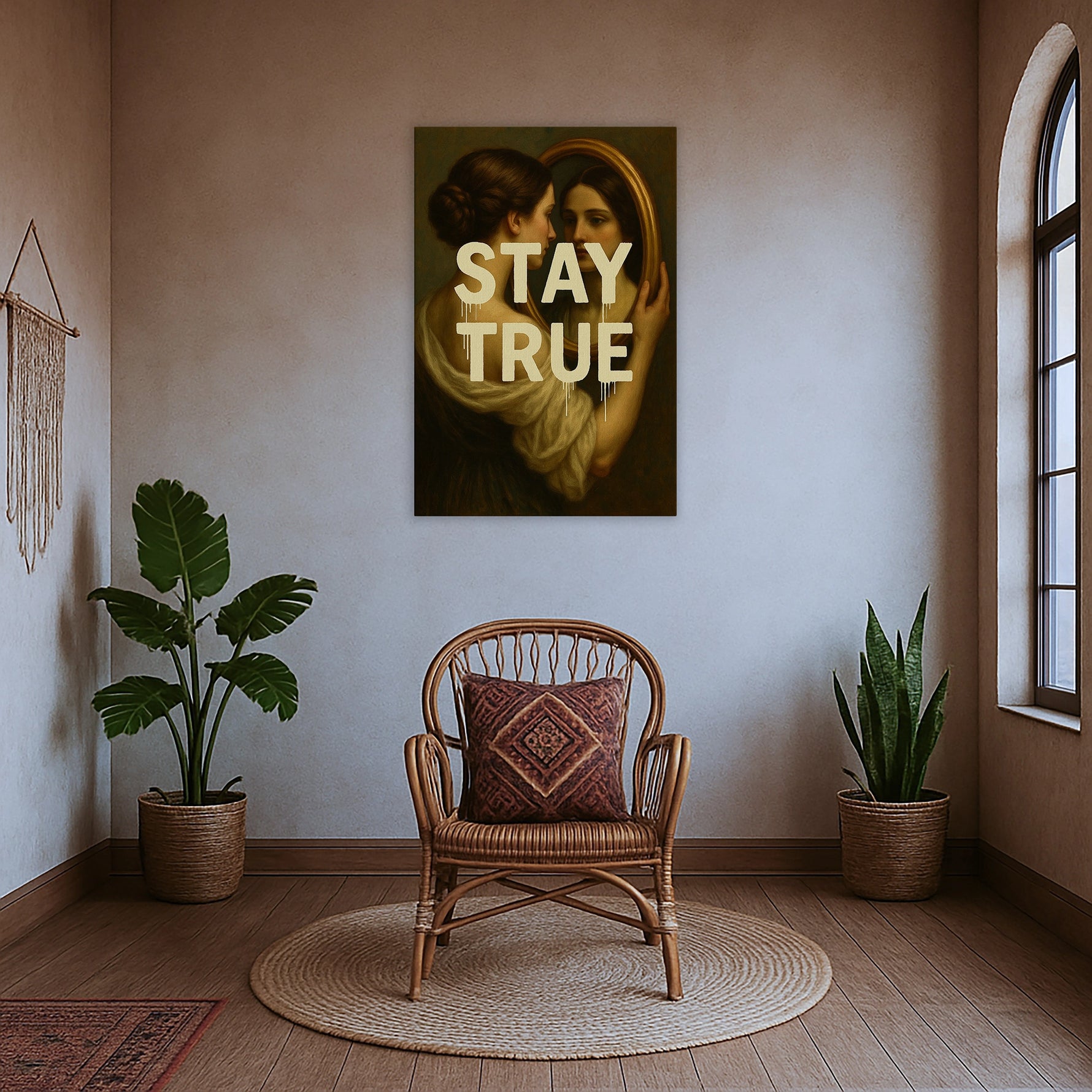 Çerçevesiz modern kanvas tablo, klasik tablo dokusu ve motivasyon temalı yazı detayıyla tasarlanmış çağdaş bir duvar dekoru modelidir. FabricUp dijital baskı ile üretilen yüksek çözünürlüklü yüzey, dayanıklı, net ve şık görünüm sağlayarak mekâna karakter kazandırır.
