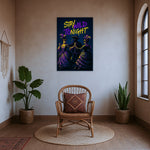 Çerçevesiz modern kanvas tablo, klasik resim dokusu ile çağdaş neon tipografiyi birleştiren özgün ve karakterli bir duvar dekoru modelidir. FabricUp dijital baskı ile üretilen yüksek çözünürlüklü yüzey, dayanıklı, net ve şık görünüm sunarak mekâna modern atmosfer katar.