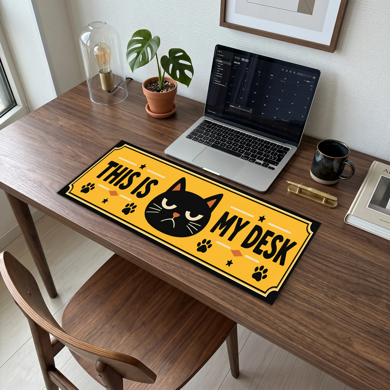 Kedi Desenli Klavye Önü Dekor - This Is My Desk
