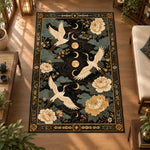  turna-kusu-ayin-evreleri-motifli-hali-mistik-siyah-modern-salon