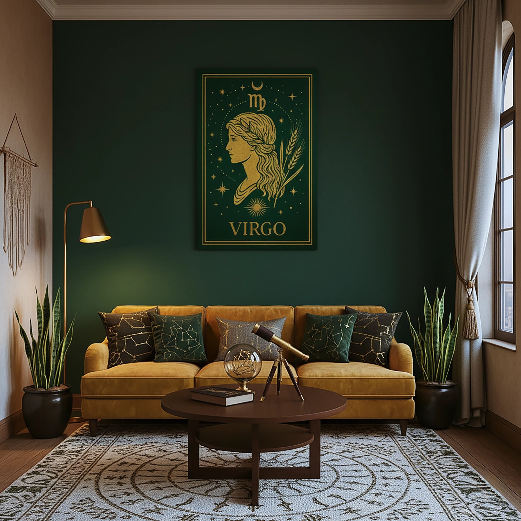 
Çerçevesiz kanvas tablo olarak tasarlanan Virgo burcu temalı bu poster, koyu zemin üzerinde altın tonlu kadın figürü, başak sembolü ve yıldız detaylarıyla mistik ve zarif bir atmosfer sunar. Yüksek çözünürlüklü baskı kalitesiyle salon, yatak odası ve çalışma alanları için şık bir FabricUp duvar dekorudur.