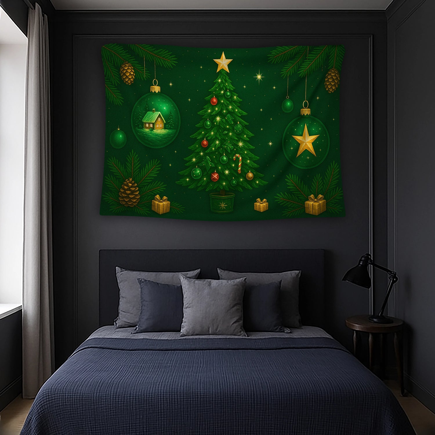 Yılbaşı Duvar Halısı - Baston Şeker Temalı Tasarım ve Noel Dekorasyonu