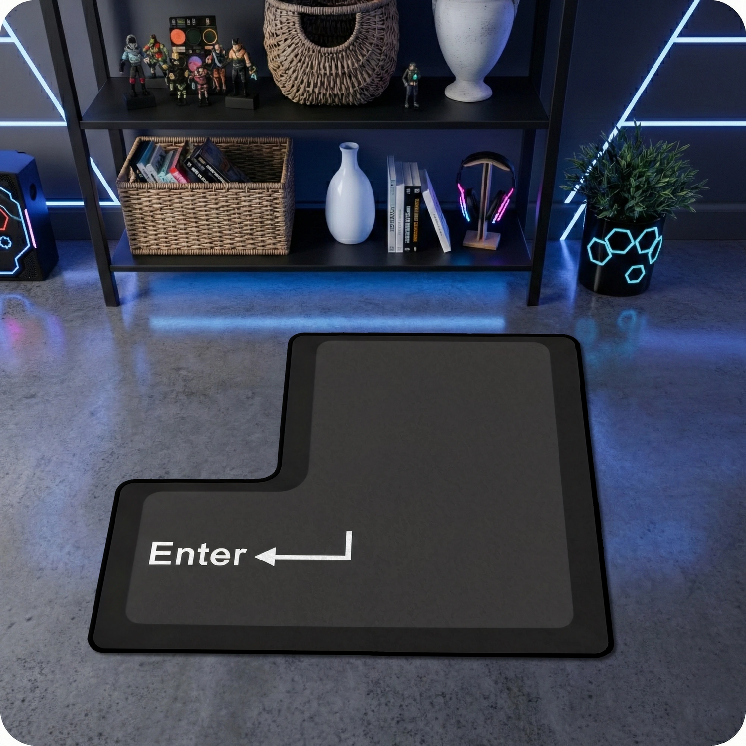 Enter Tuşu Şekilli Gamer Odası Klavye Tuşu Halısı