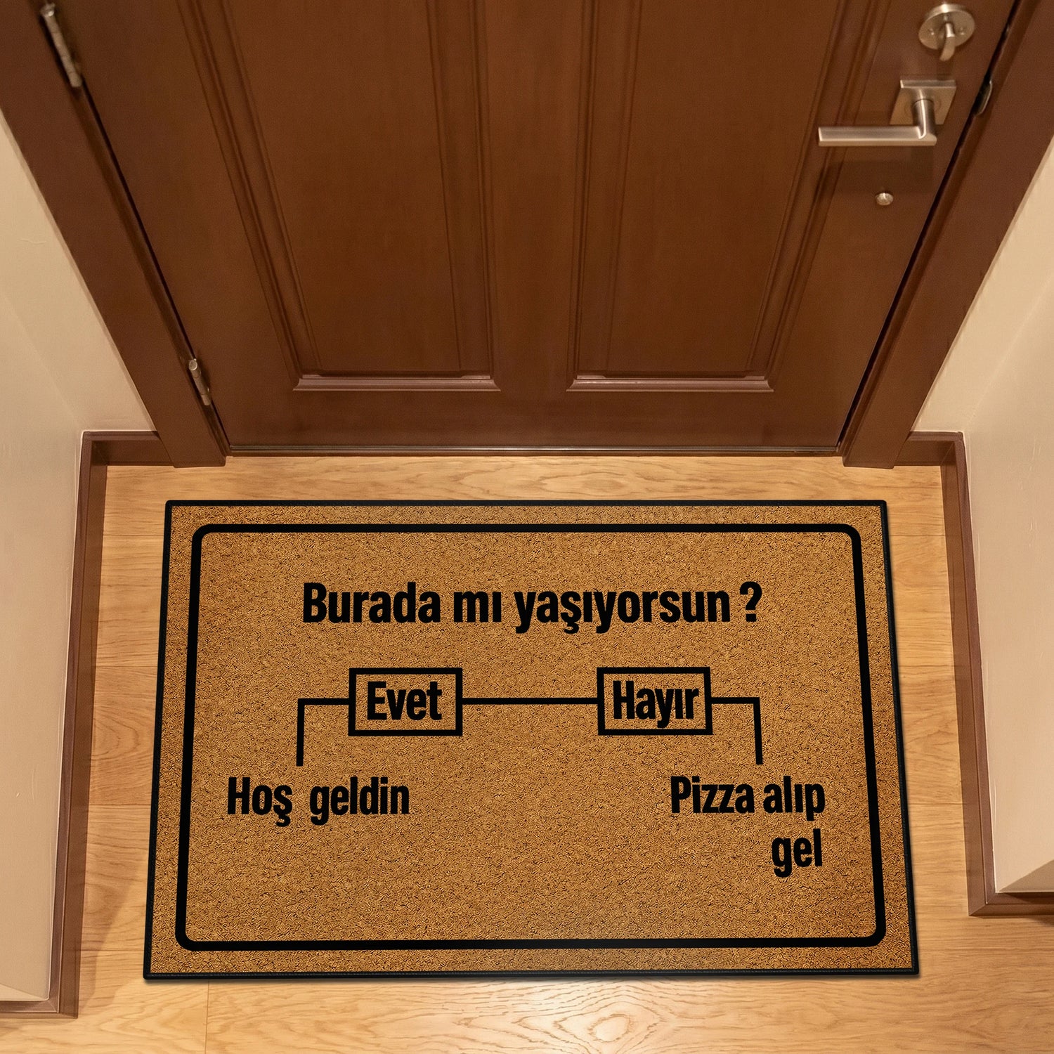 Pizza Severler için Tasarlanmış Kapı Önü Halı