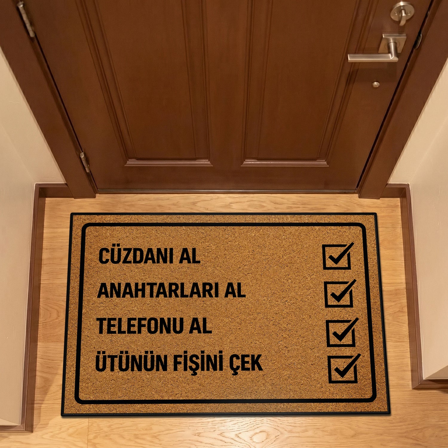 Checklist Temalı Fonksiyonel Kapı Önü Halı